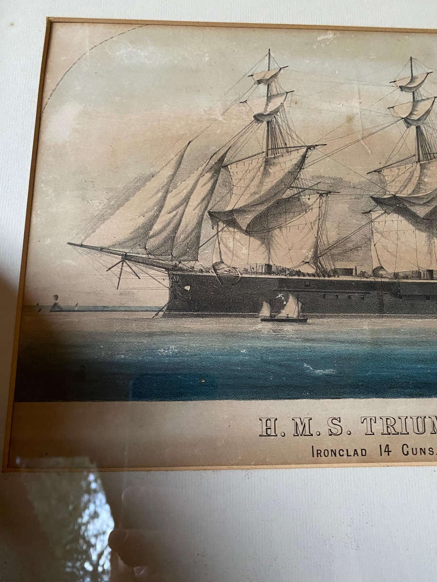 Antique HMS Triumph Ironclad 14 Guns