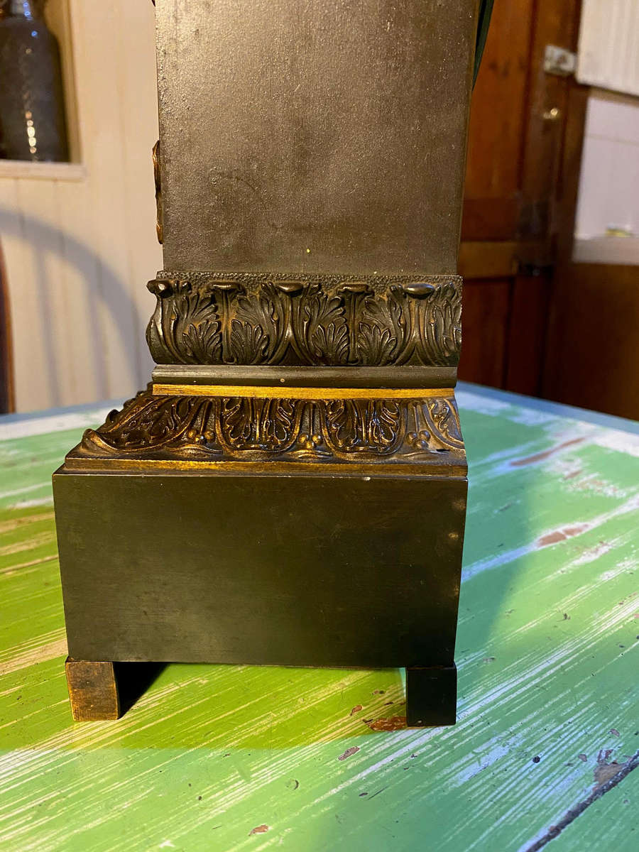 Antique French Style Bronze Mantle Clock