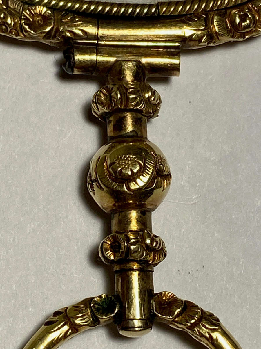 Late Georgian 14K Gold Encased Quizzing Magnifying Glass