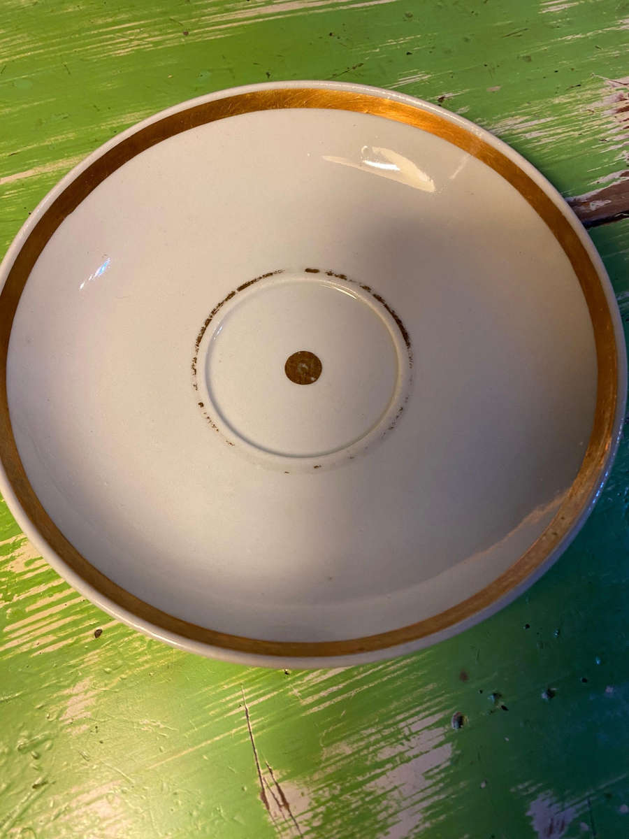 Antique German porcelain cups and saucers