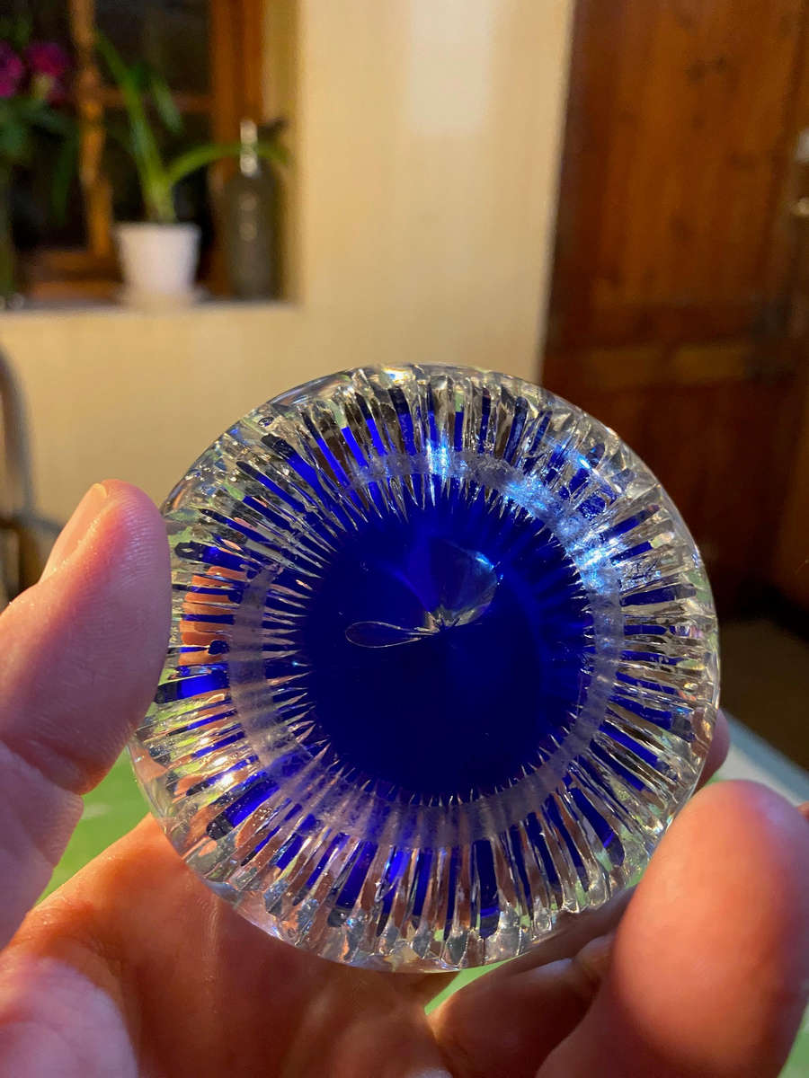 Antique cobalt blue paperweight