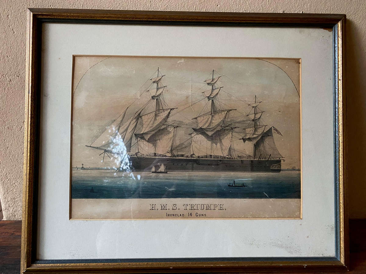 Antique HMS Triumph Ironclad 14 Guns