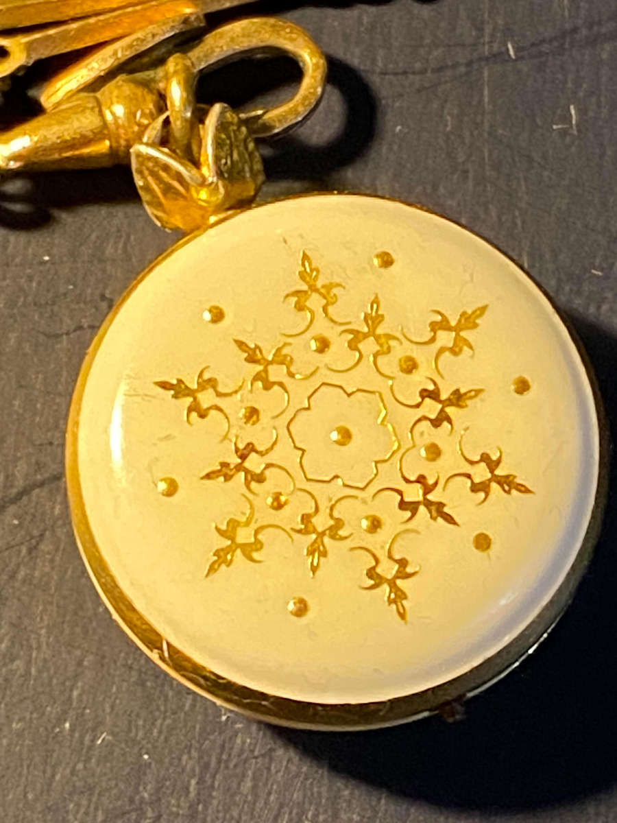 BUCHERER vintage Pendant Necklace Watch Swiss Mechanical, Floral Back