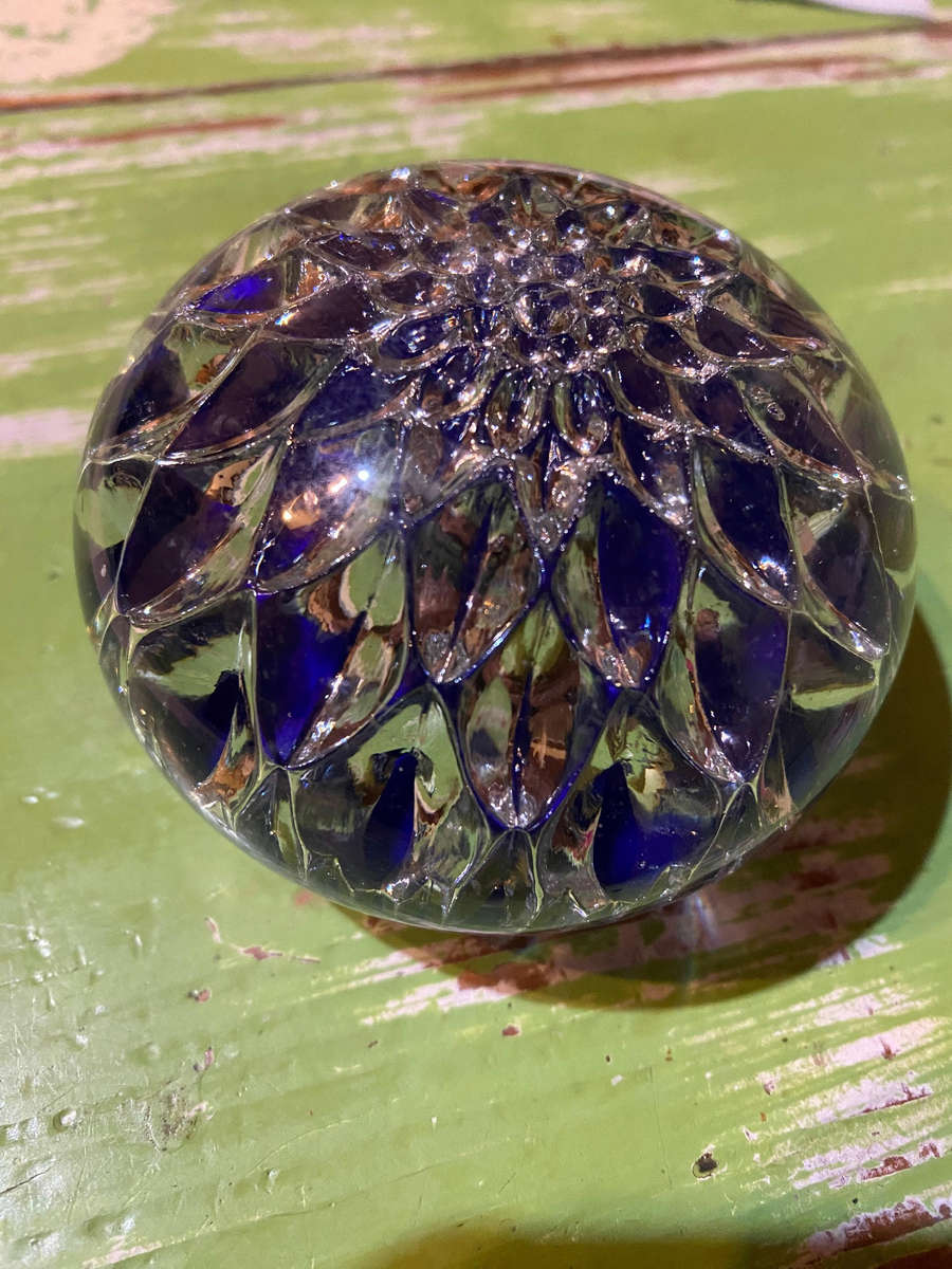 Antique cobalt blue paperweight