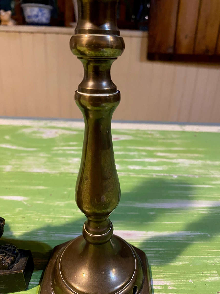 Vintage Brass Candlestick Holder/Lamp conversion