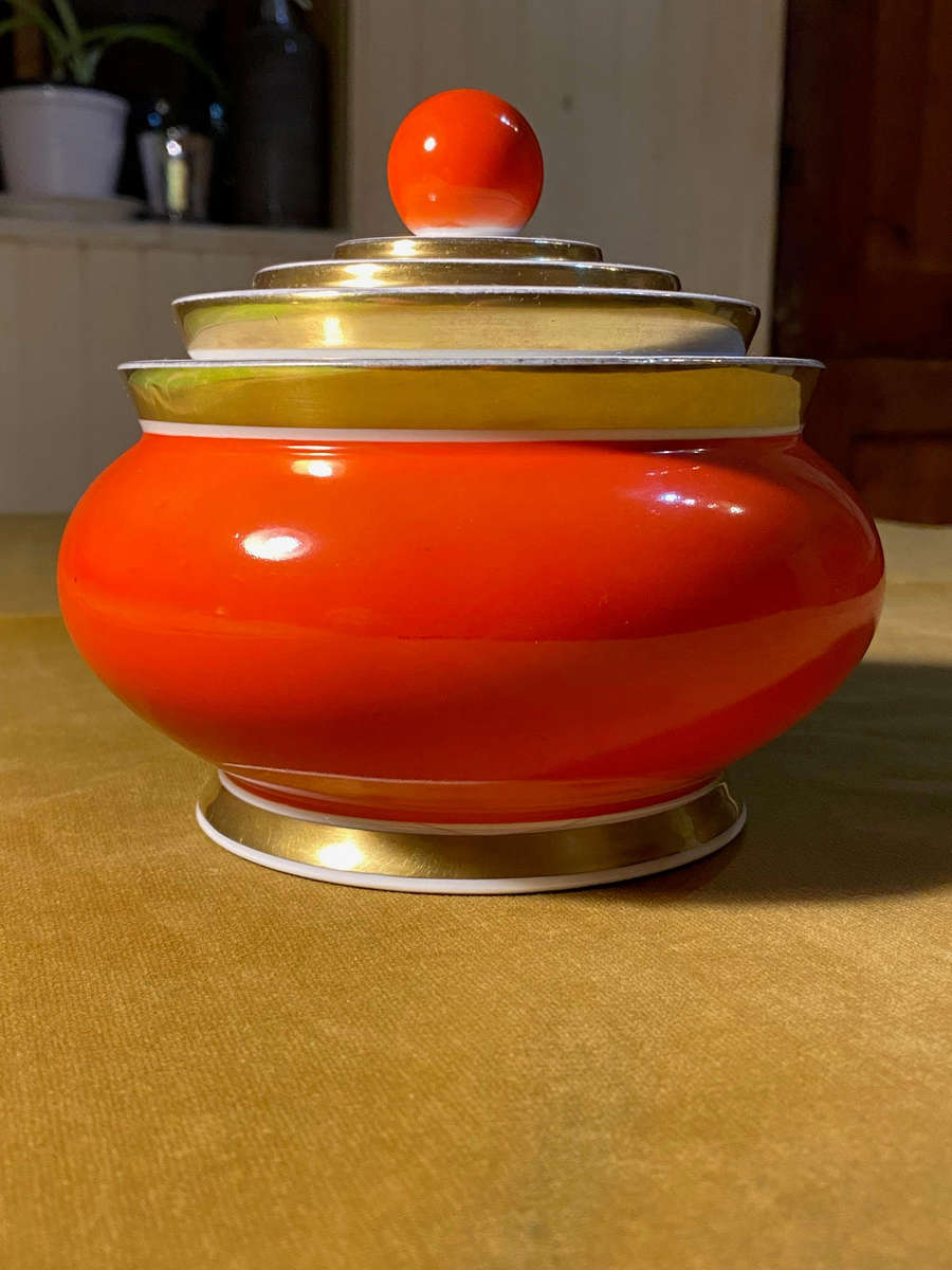 Hutschenreuther Selb Paul Miller Bavaria Gold Trim Lidded Vessel