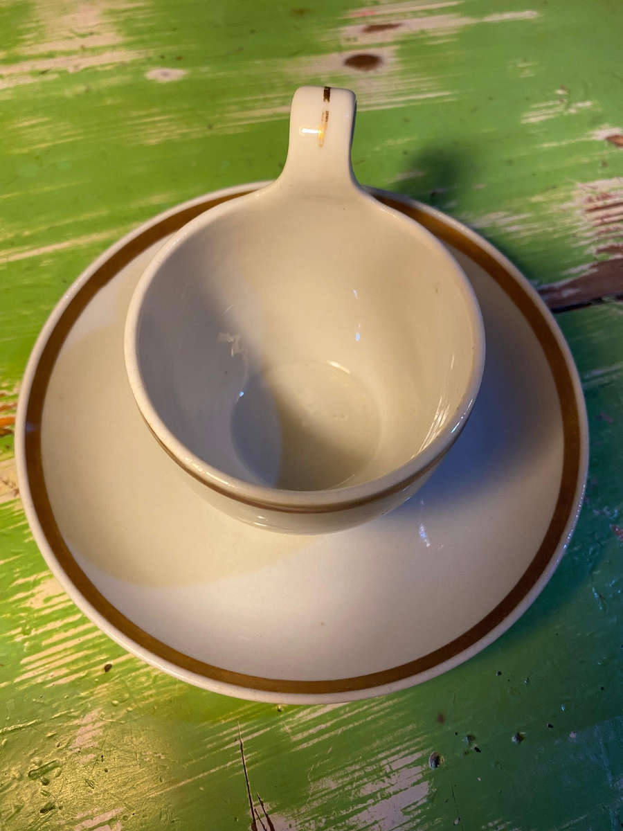 Antique German porcelain cups and saucers