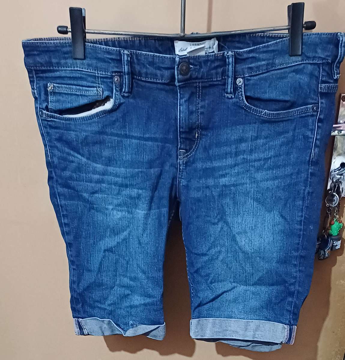 Ladies - Blue Jeans Shorts - Make - H & M Label of Graded Goods - Size - 34