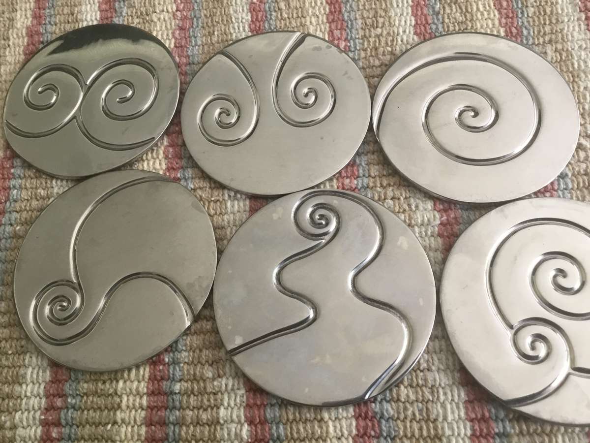 Carroll Boyes round stainless steel coasters (set of 6)
