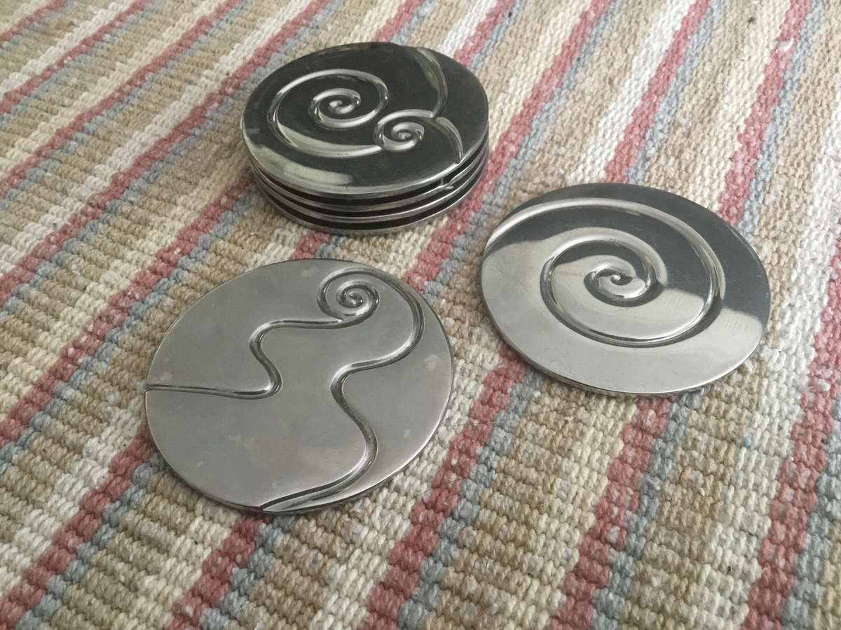 Carroll Boyes round stainless steel coasters (set of 6)