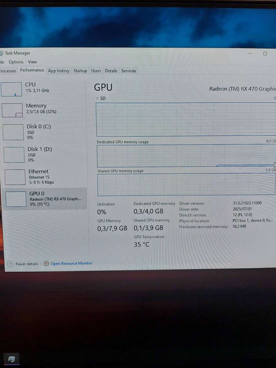 Msi RX 470 4gb Graphics Card