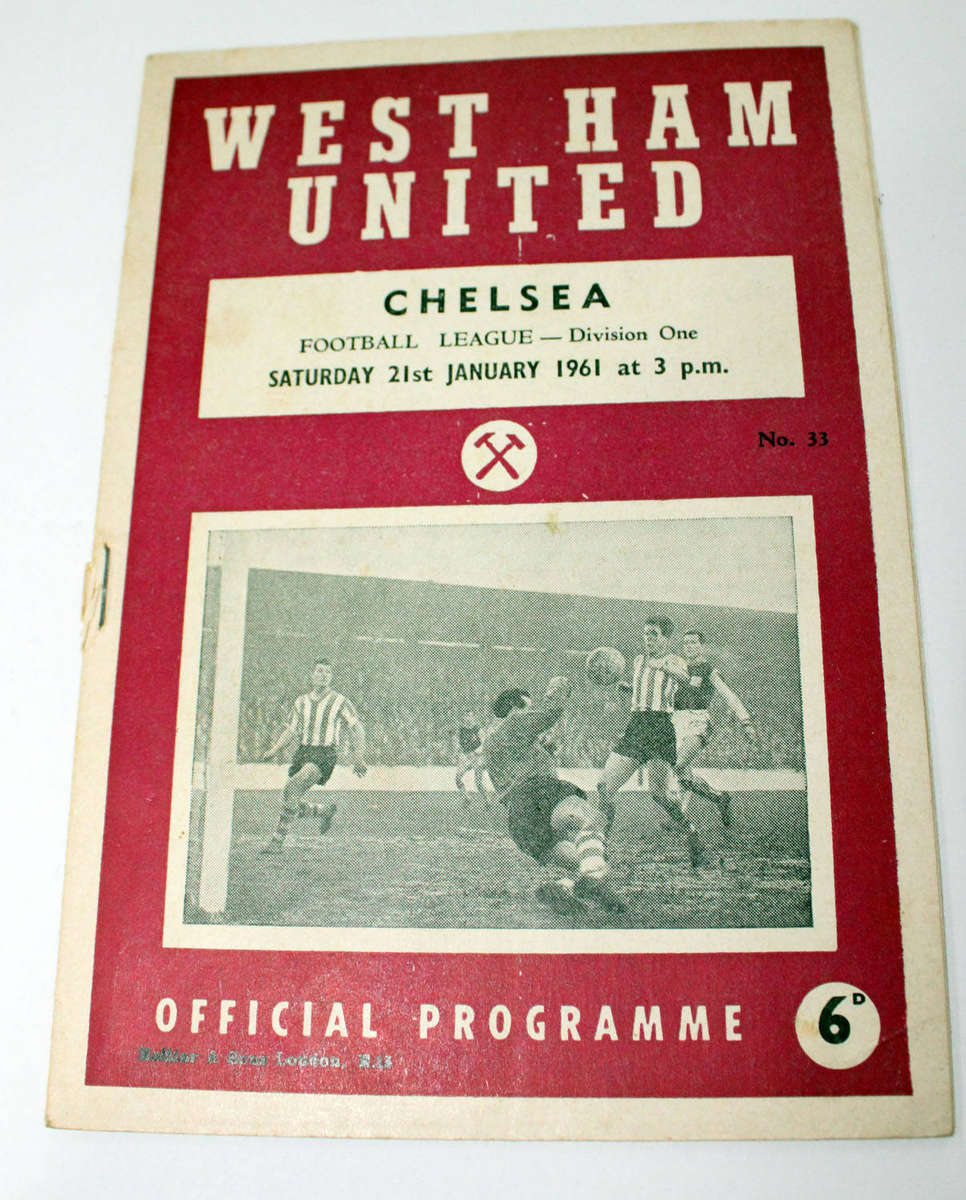 1961 Match Programme West Ham vs Chelsea
