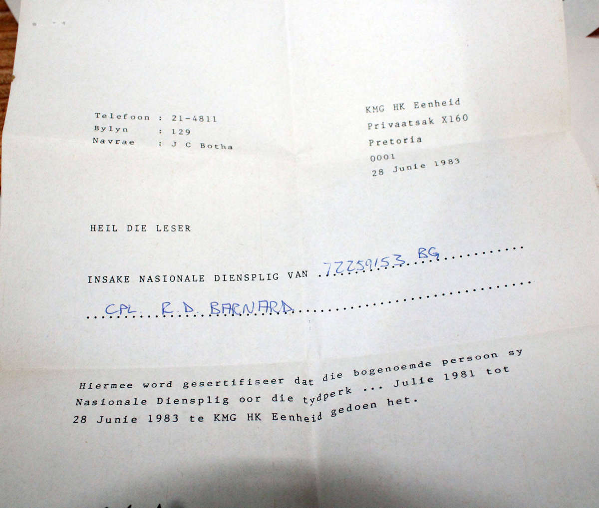 SADF Document lot