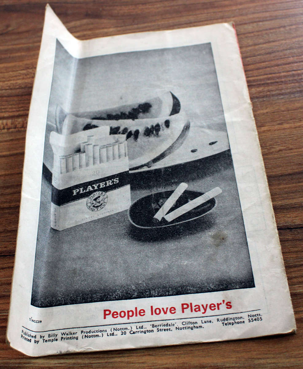 Soccer match programme: Nottingham vs Wolves 1963