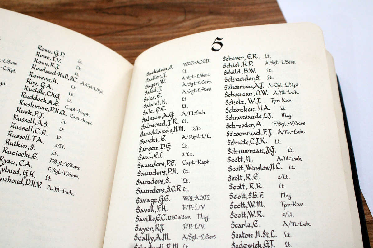 WW2 SAAF Roll of Honour book