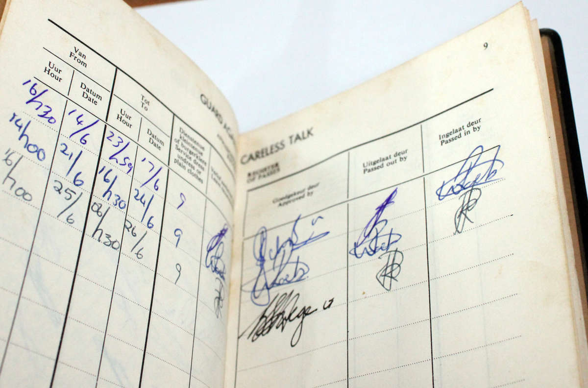 SADF Tiffies pass book
