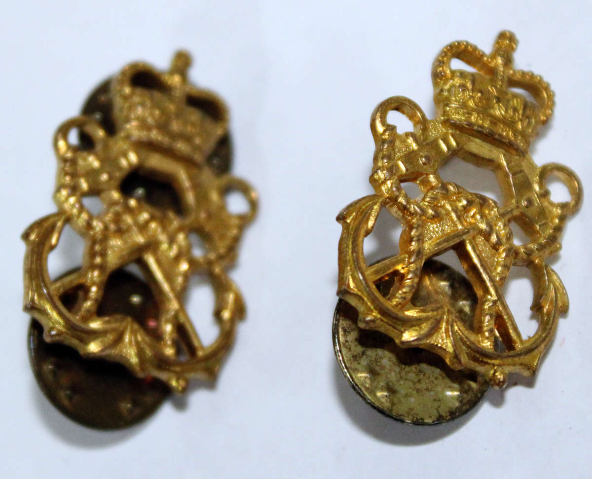 2x Royal Navy badges