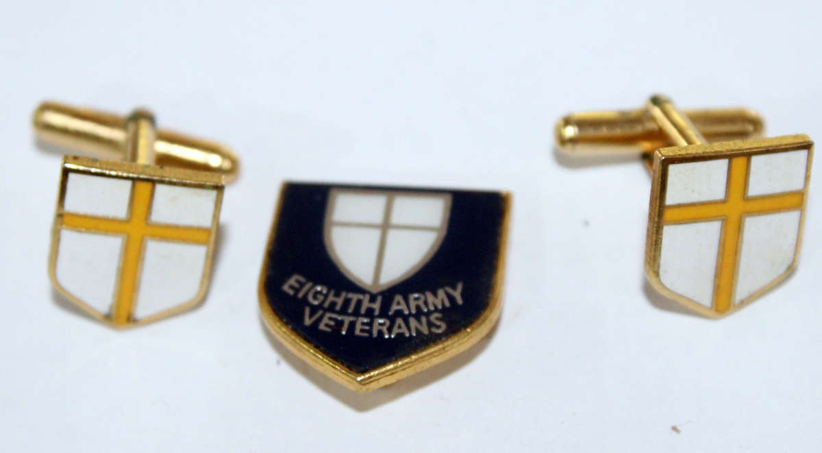8th Army Veterans pin and cufflinks