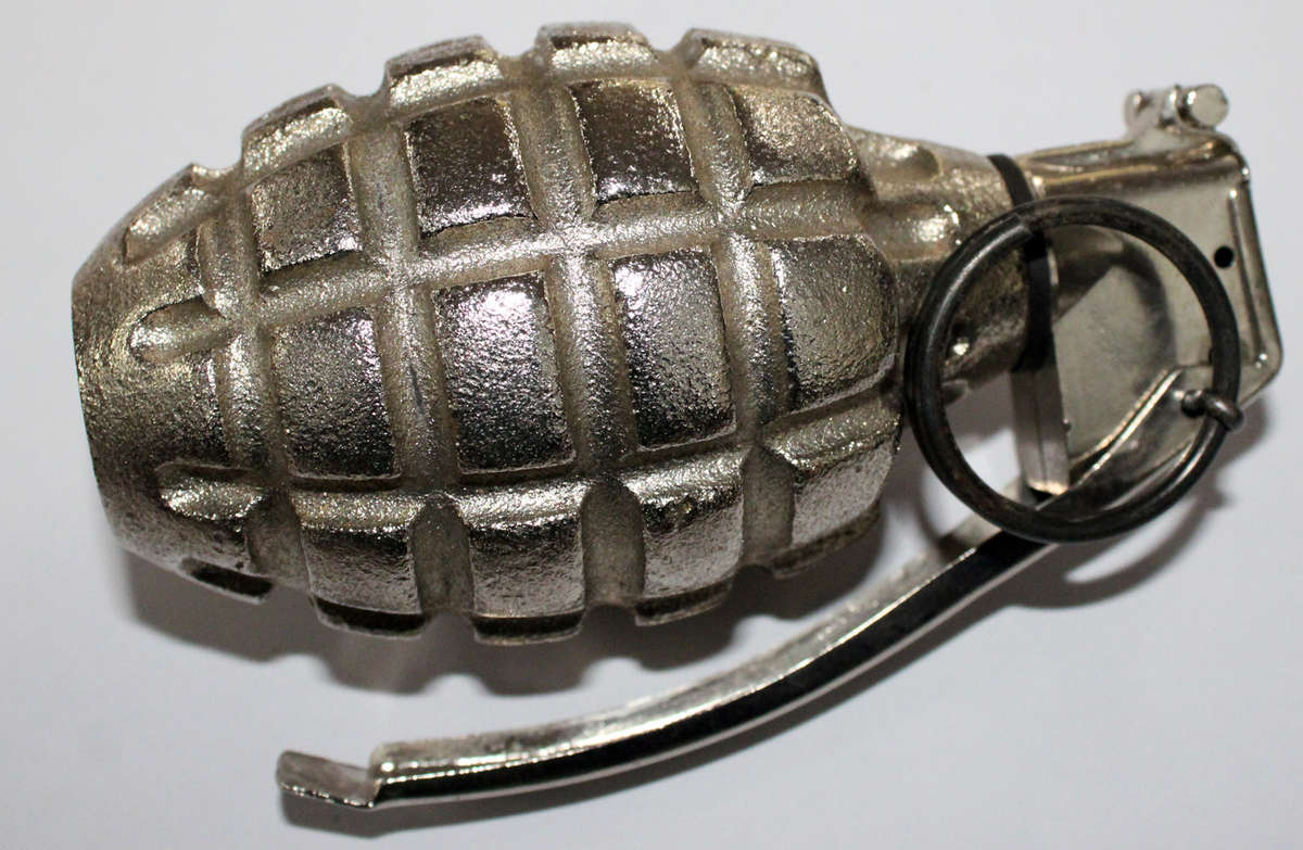 Chromed and inert Mk2 "Pineapple" grenade
