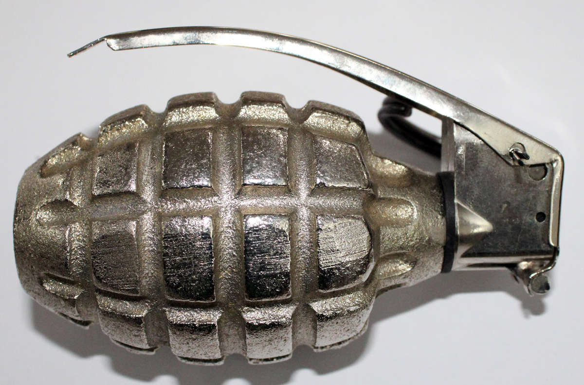 Chromed and inert Mk2 "Pineapple" grenade