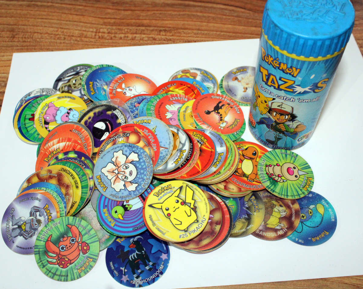 120+ Simba Pokemon Tazos plus storage container