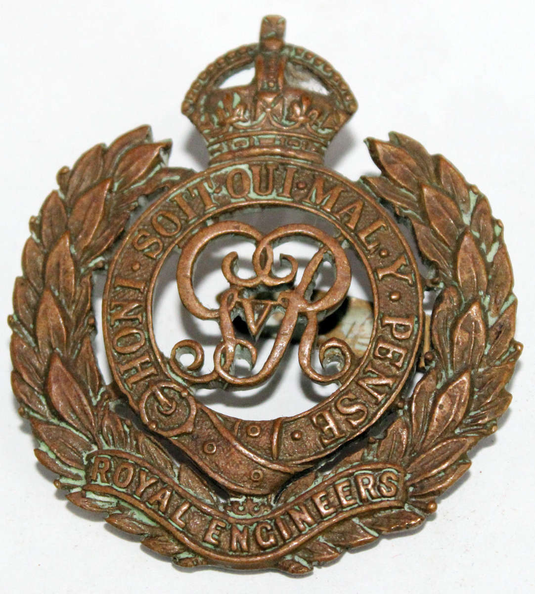 Royal Engineers cap badge (damaged)