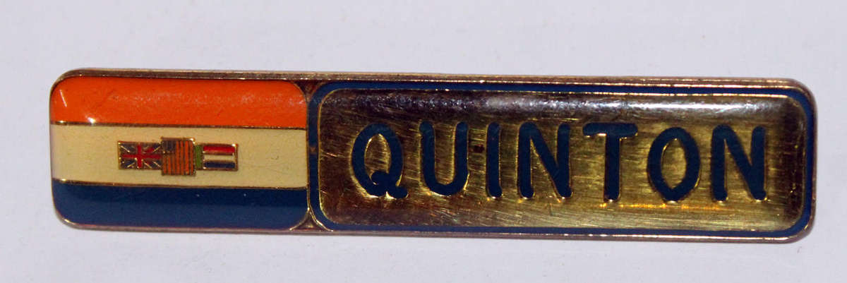 SADF 'Quinton' name tag