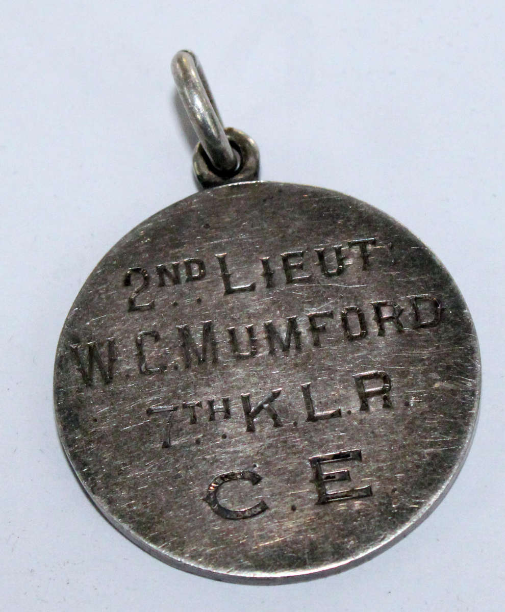 WW1 Silver ID disk named to well known officer