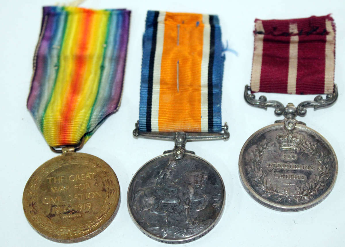 WW1 group with Meritorious Service Medal
