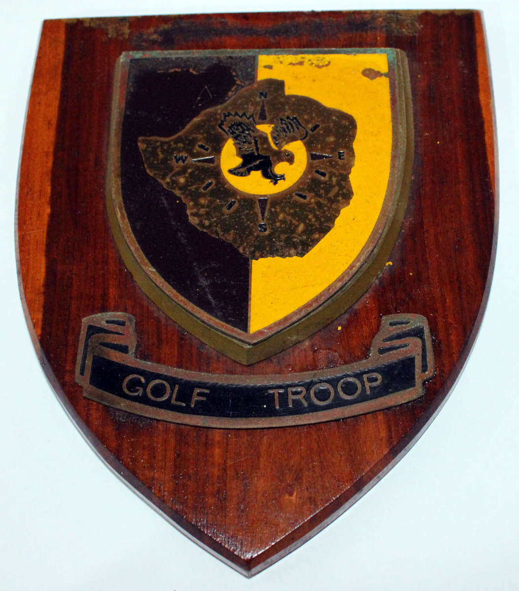 Original Rhodesian plaque -BSAP Support Unit Golf Troop