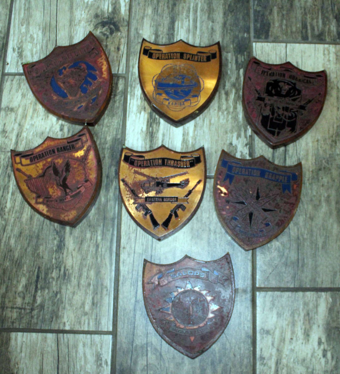 Original Rhodesian operational areas plaque set