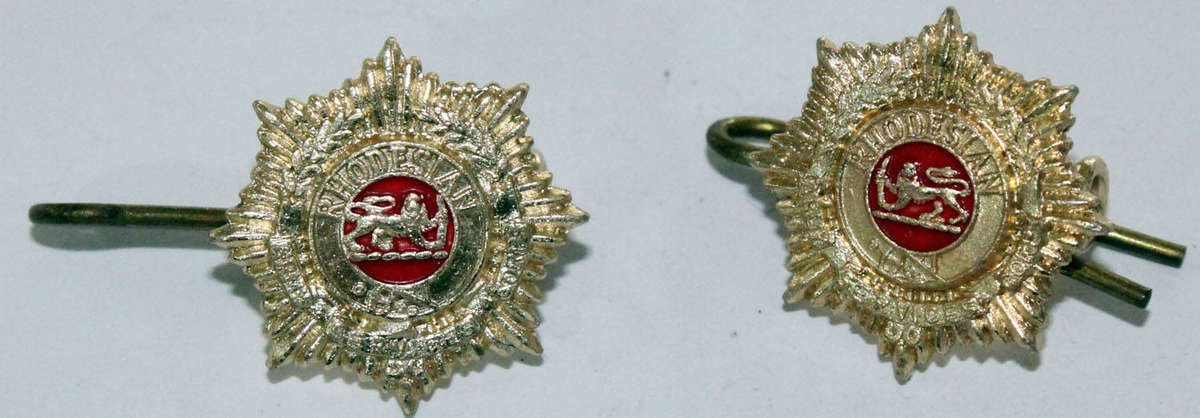 Rhodesian Army Service corps facing collars