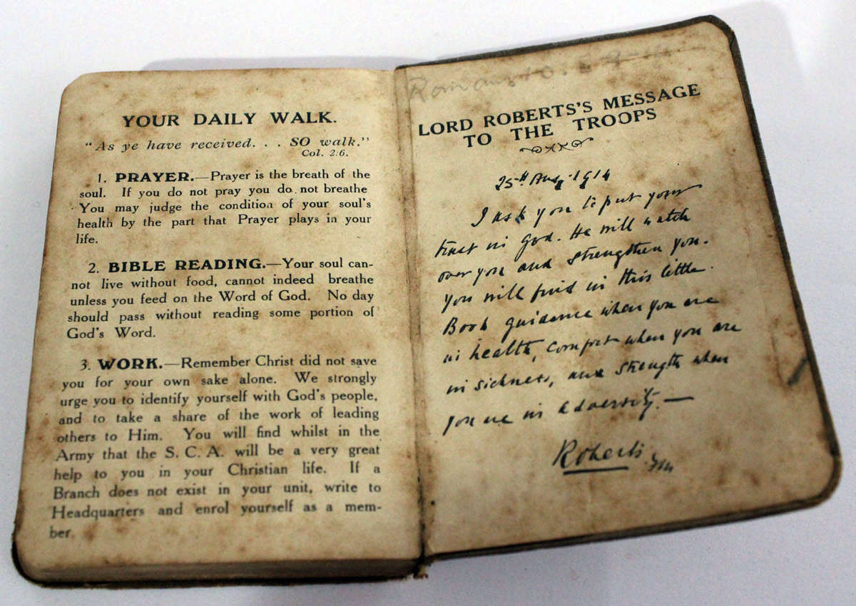 WW1 Bible named to a South African soldier