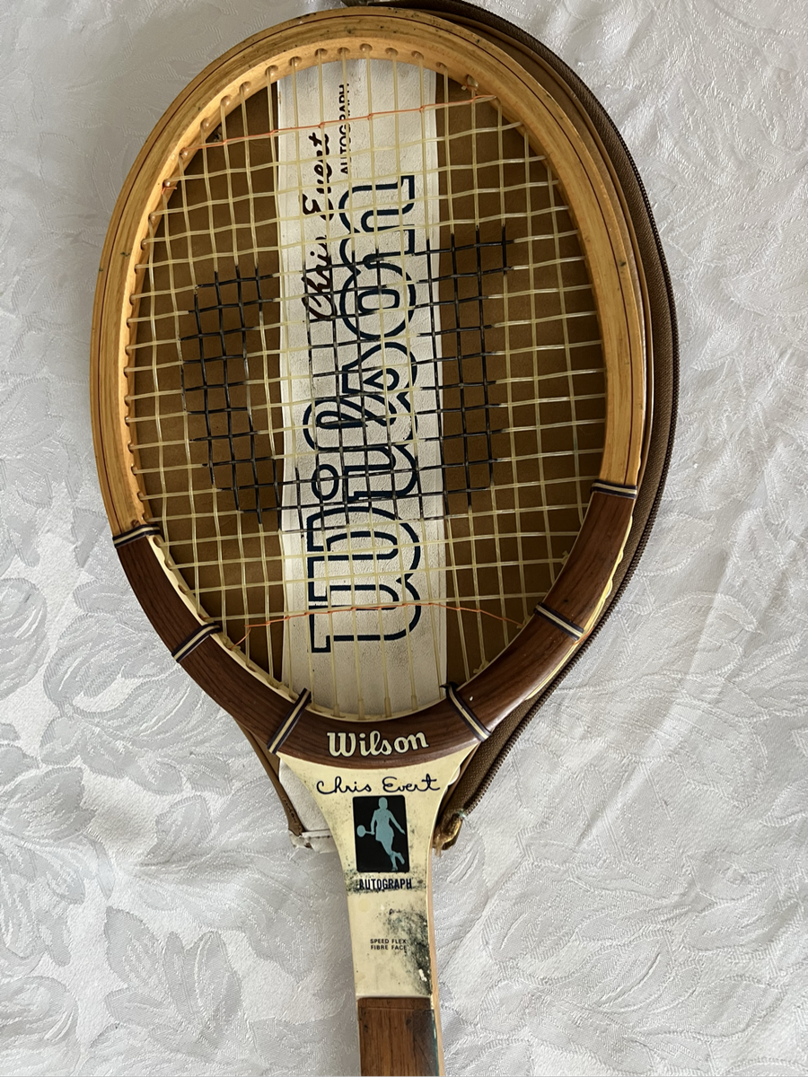Vintage Chris Evert Autographed Wooden Tennis Racket