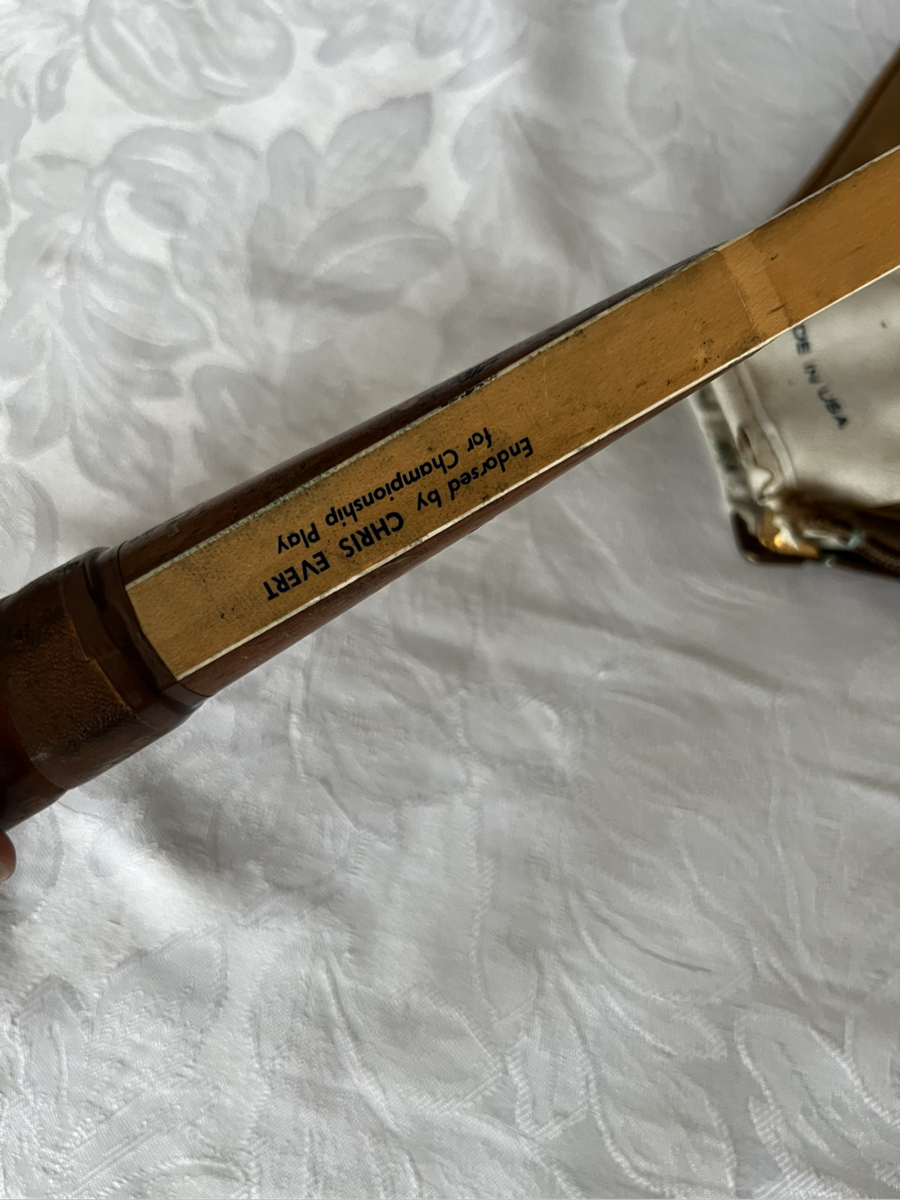 Vintage Chris Evert Autographed Wooden Tennis Racket