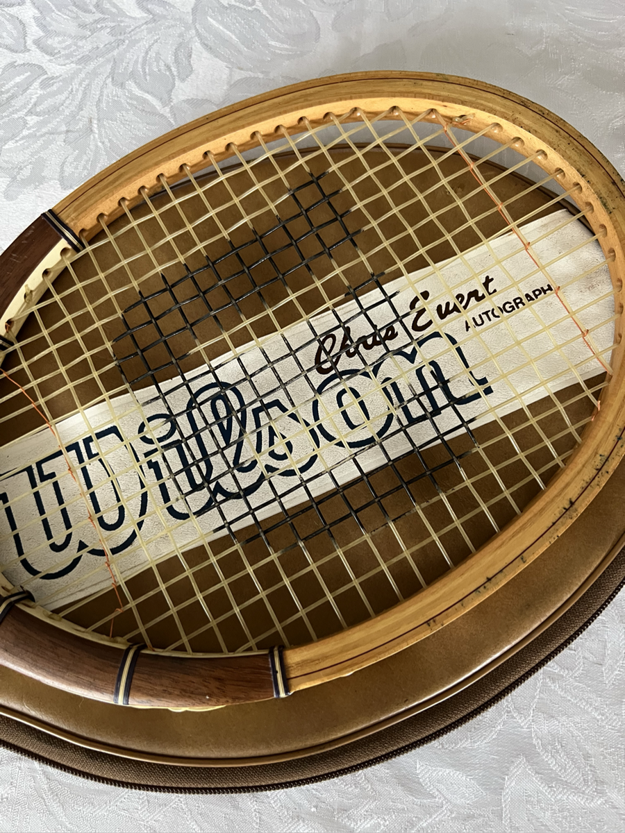 Vintage Chris Evert Autographed Wooden Tennis Racket