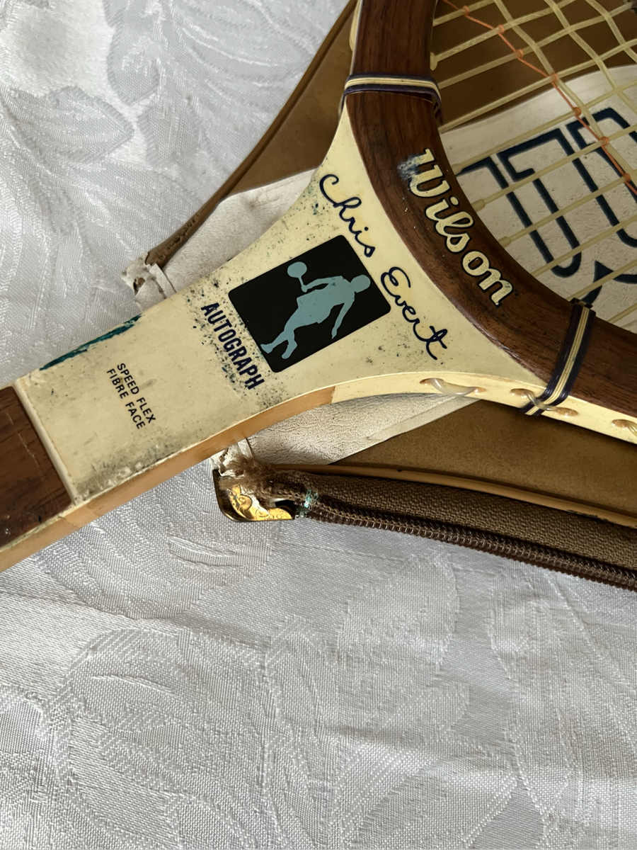 Vintage Chris Evert Autographed Wooden Tennis Racket