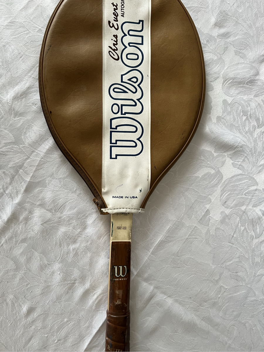 Vintage Chris Evert Autographed Wooden Tennis Racket