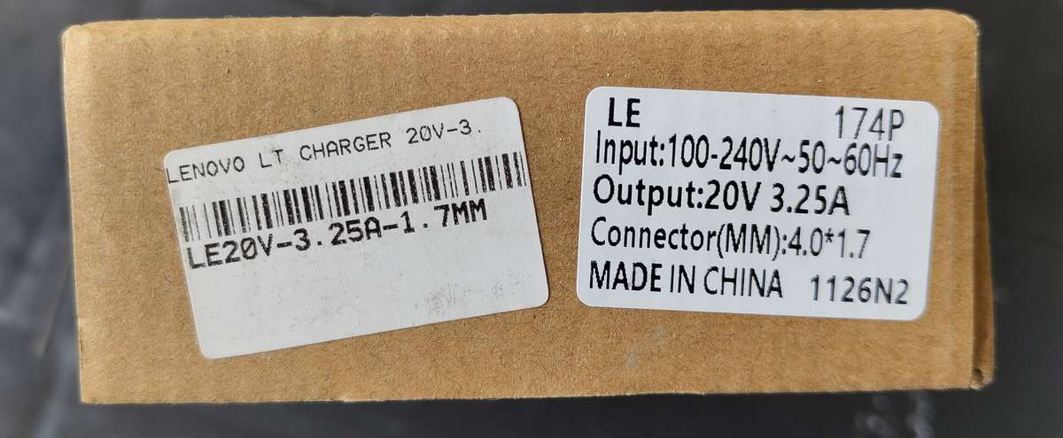 Lenovo Laptop Replacement Charger 20V 3.25A 4.0x1.7mm 65W
