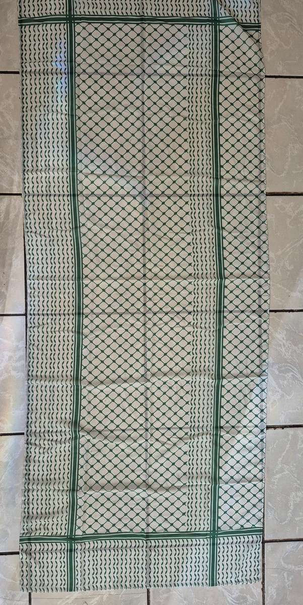 Palestinian kefiya green scarf 180 cm x 65 cm Palestine scarf