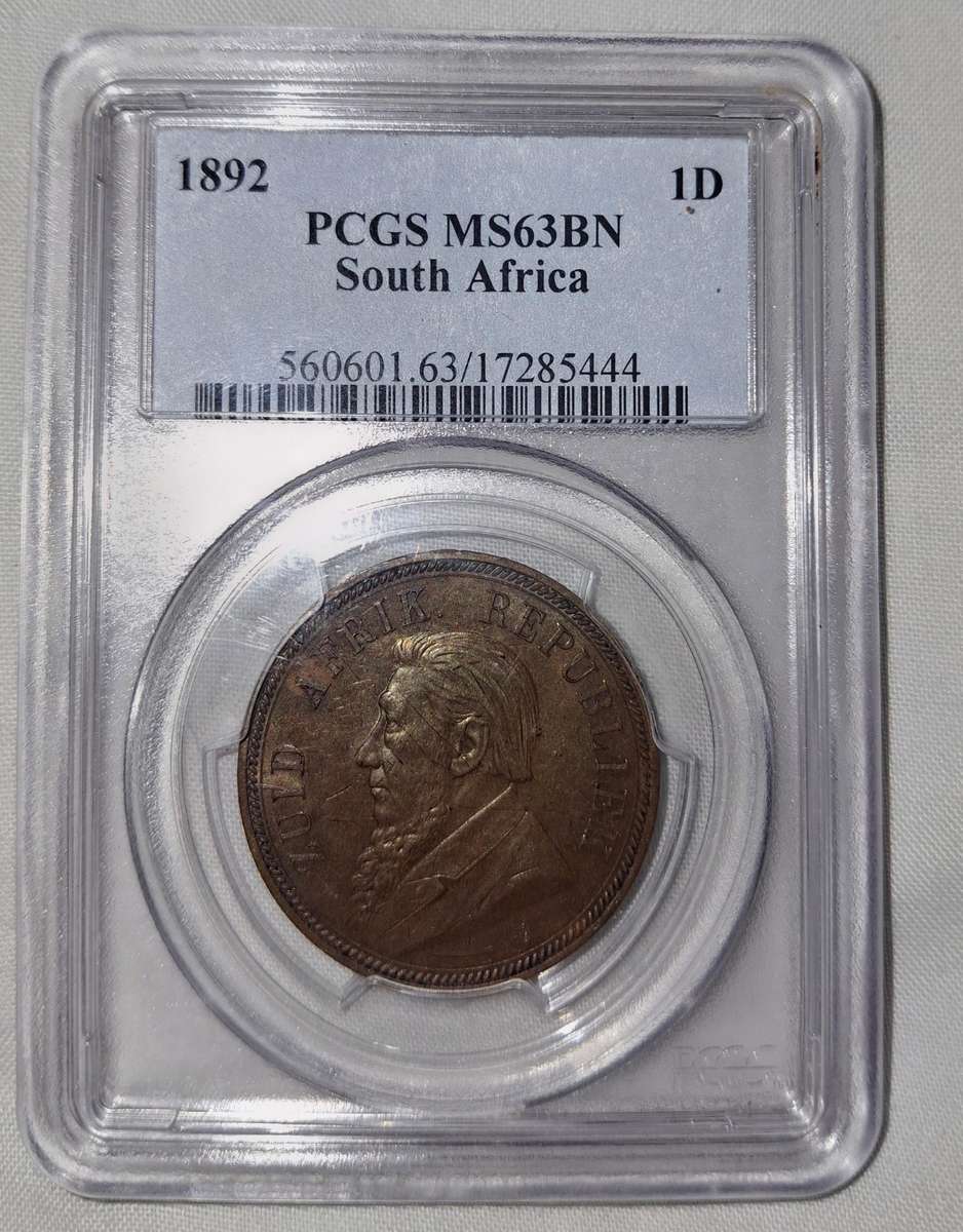1892 ZAR Penny PCSG Graded MS 63