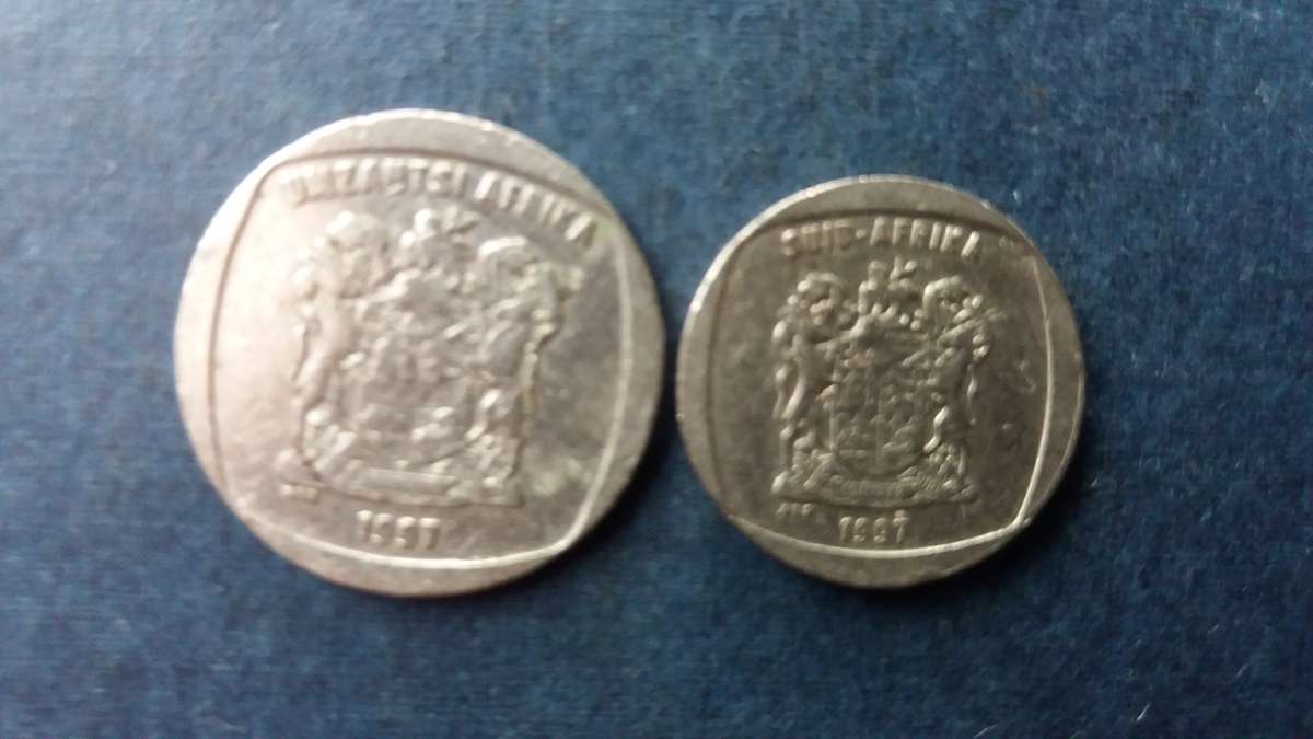 South Africa 1997 R1 & R2 * R2 Mintage 1804 000 Difficult to find*