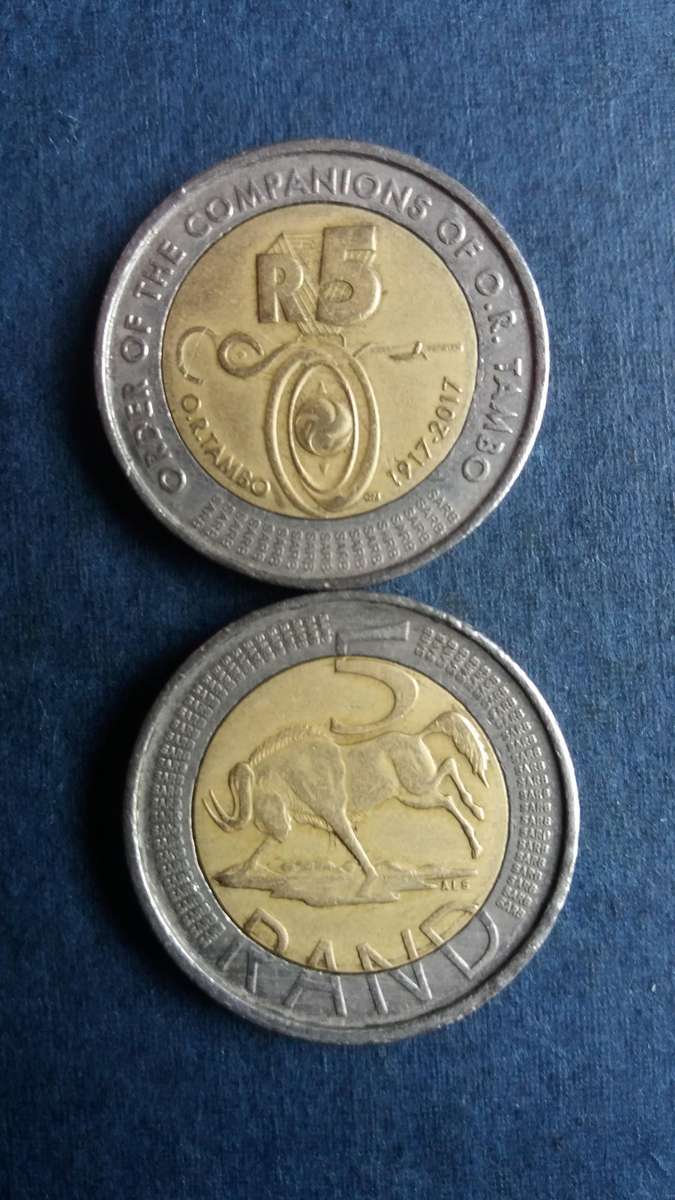 South Africa 2017 R5 Order of Companions of O.R. Tambo & Wildebeest * 2 x coins*