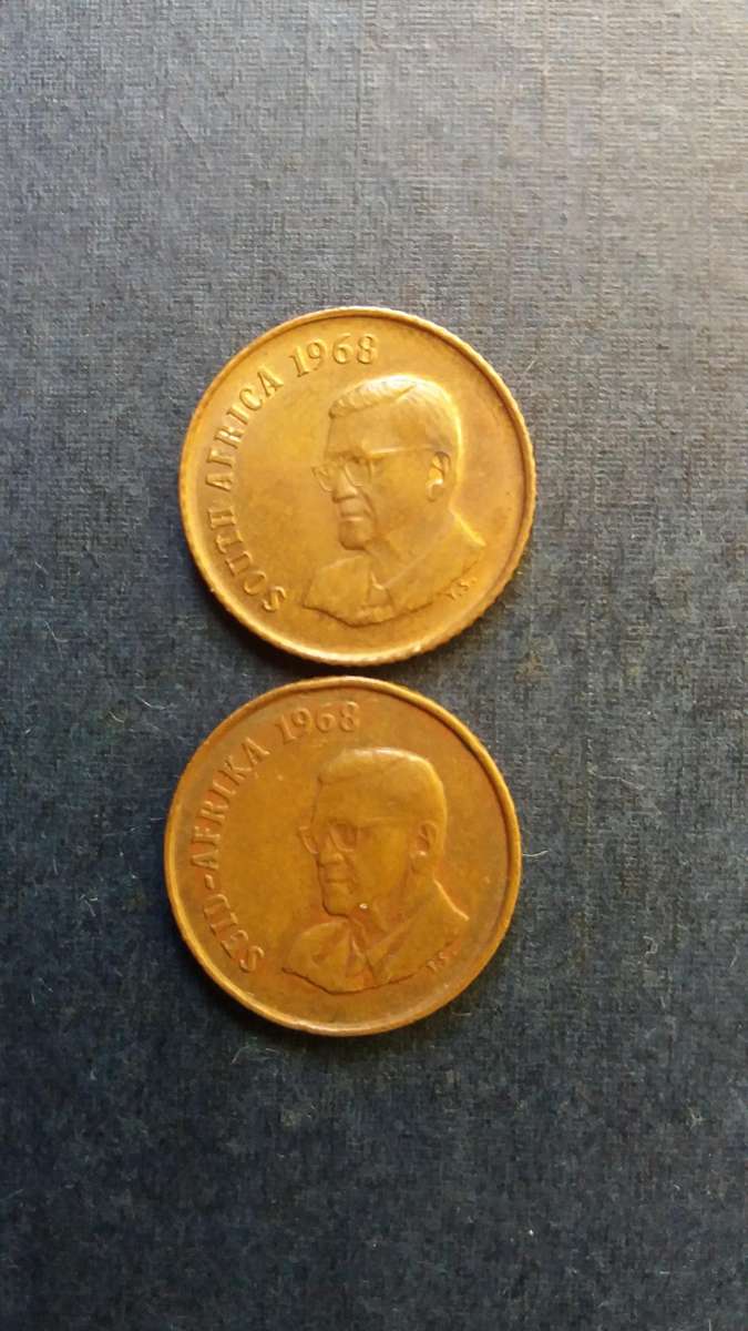 South Africa 1968 1 cent * English & Afrikaans legend - CR Swart*