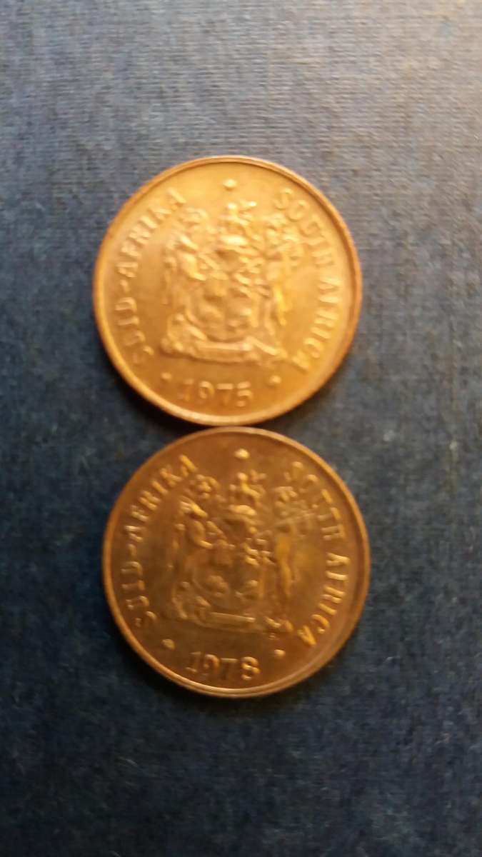 South Africa 1975 & 1978 1 cent * 2 x coins*