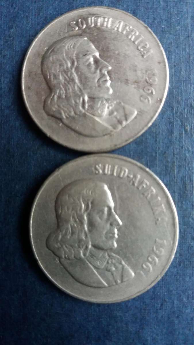 South Africa 1966 50 cent * English & Afrikaans Legend* 2 x coins