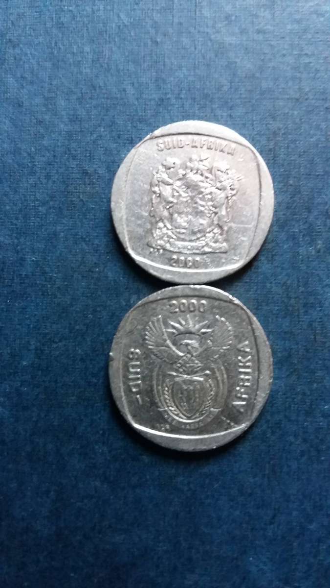 South Africa 2000 R1 - Old Coat of Arms & New Coat of Arms * 2 x coins*