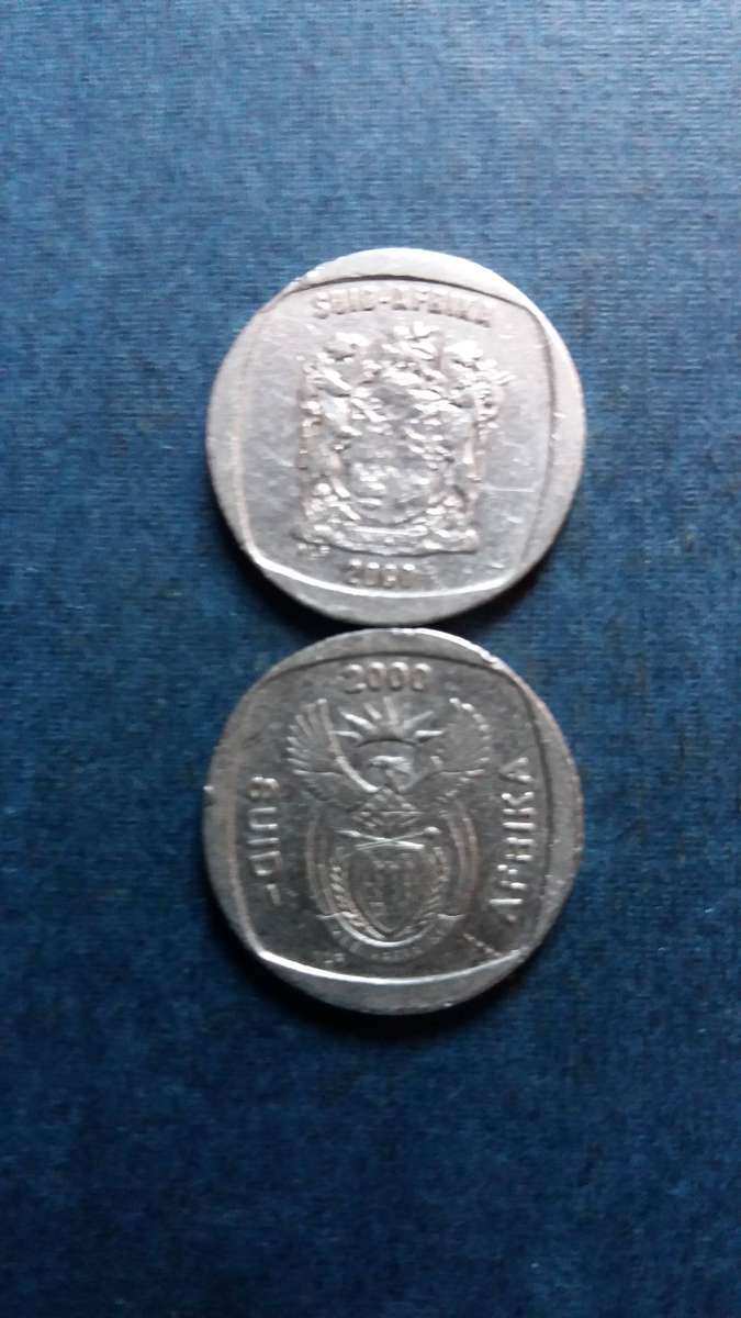 South Africa 2000 R1 - Old Coat of Arms & New Coat of Arms * 2 x coins*