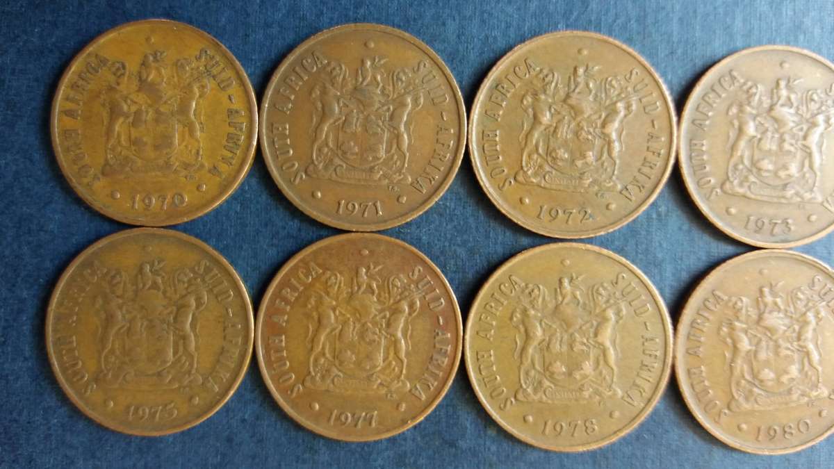 South Africa 1970, 1971, 1972, 1973, 1974, 1975, 1977, 1978, 1980 & 1981 2 cent * Coat of Arms*