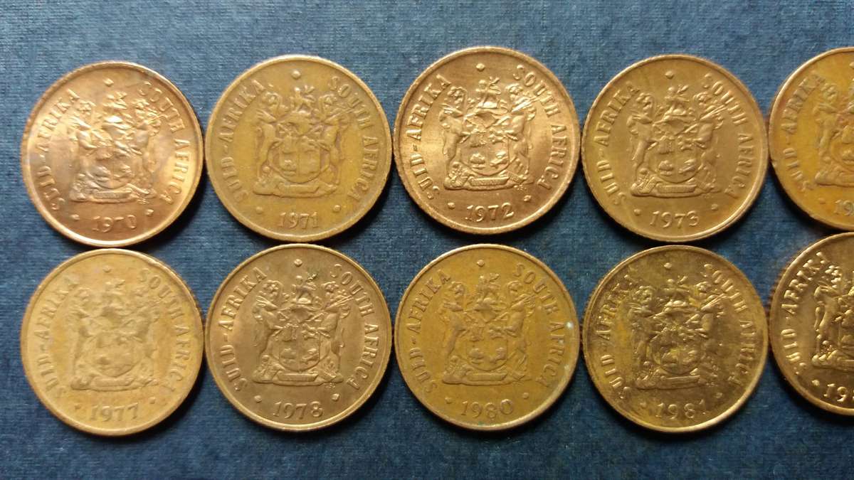 South Africa 1970, 1971, 1972, 1973, 1974, 1975, 1977, 1978, 1980, 1981, 1983 & 1984 1 cent